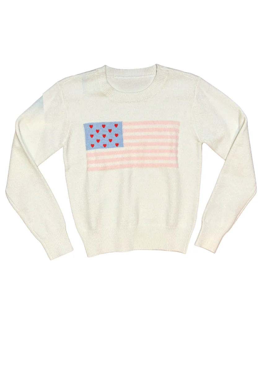 Tiegan White American Flag Sweater Tween - Image 4