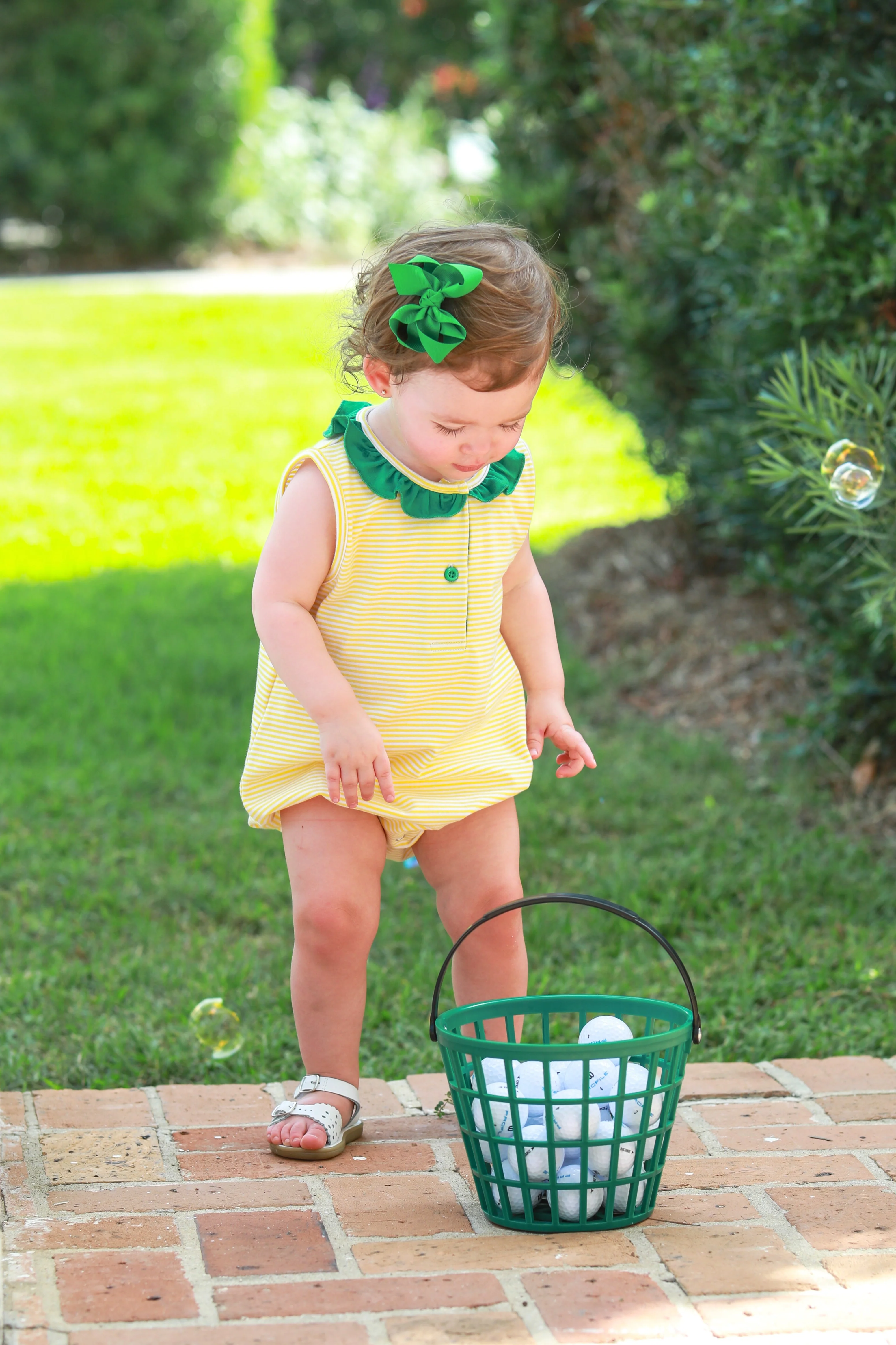 Trotter Street Kids Nora Bubble - Yellow Stripe/Green - Image 3