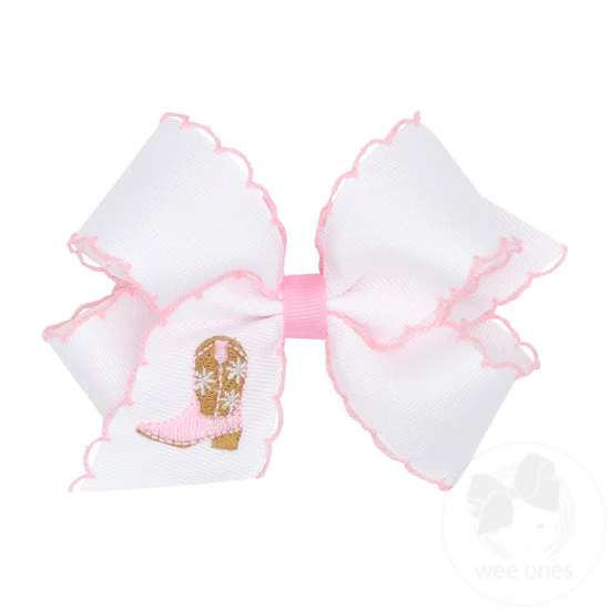 Wee Ones Embroidered Grosgrain Hair Bow - Image 4