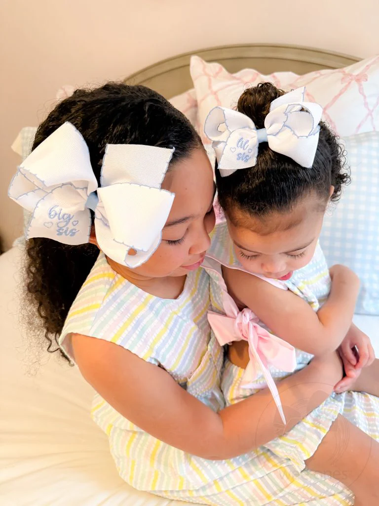Wee Ones Embroidered Grosgrain Hair Bow - Image 9