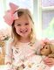 Wee Ones White/Lilac King  Moonstitch Grosgrain Hair Bow with Contrasting Wrap - Image 5