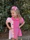 Wee Ones White/Lilac Medium Moonstitch Grosgrain Hair Bow with Contrasting Wrap - Image 2
