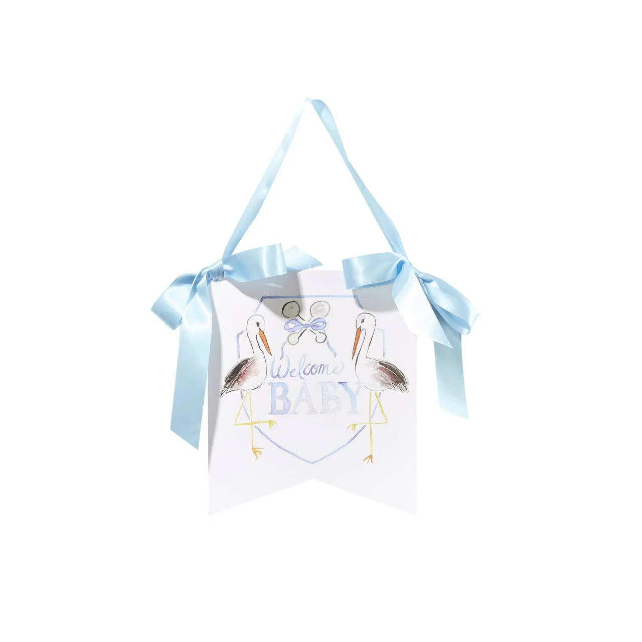 "Welcome Baby" Stork Hanger: Pink - Image 2