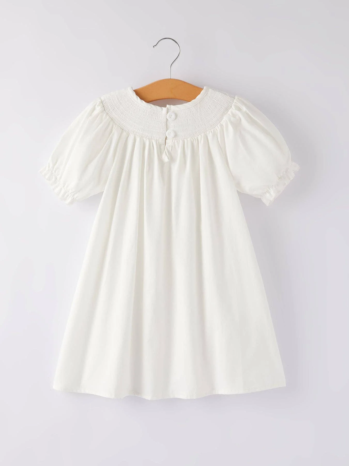 Rylee Faith White Smocked Church Christ Bishop Christening Dress - Image 2