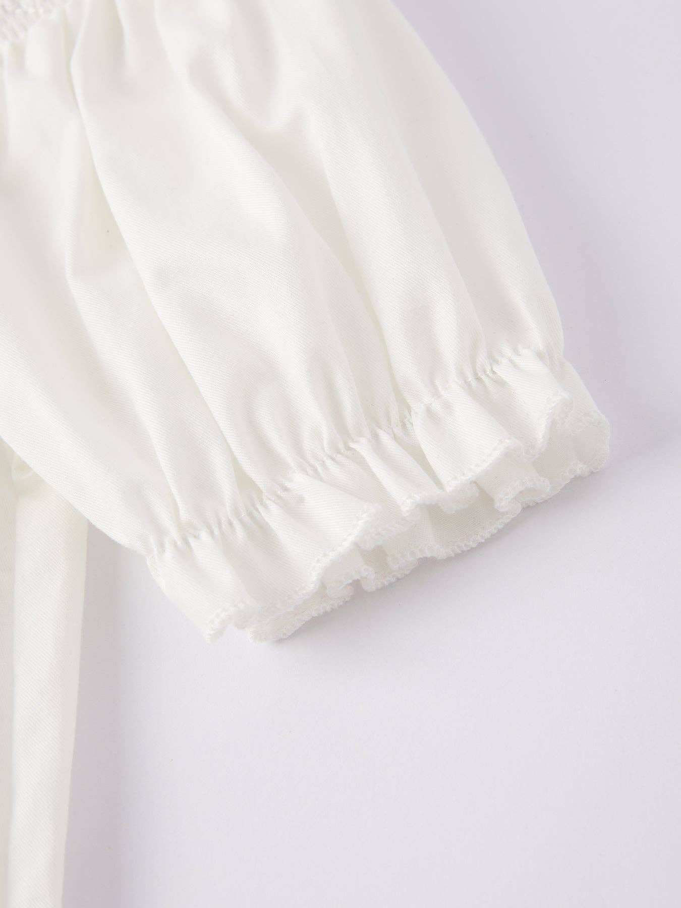 Rylee Faith White Smocked Church Christ Bishop Christening Dress - Image 4