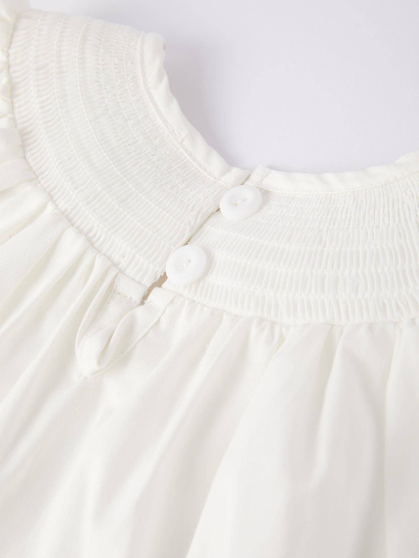 Rylee Faith White Smocked Church Christ Bishop Christening Dress - Image 5