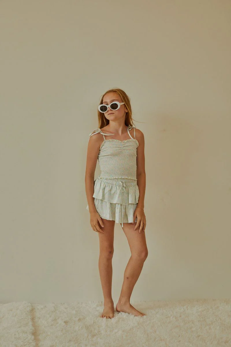 Willow Garden Rose Yellow Satin Skort - Image 2