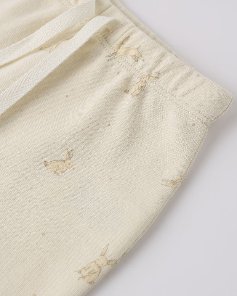 Quincy Mae Wrap Top + Footed Pant Set || Bunnies - Image 4