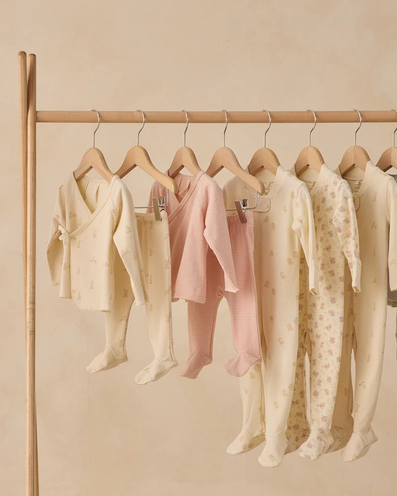 Quincy Mae Wrap Top + Footed Pant Set || Bunnies - Image 7
