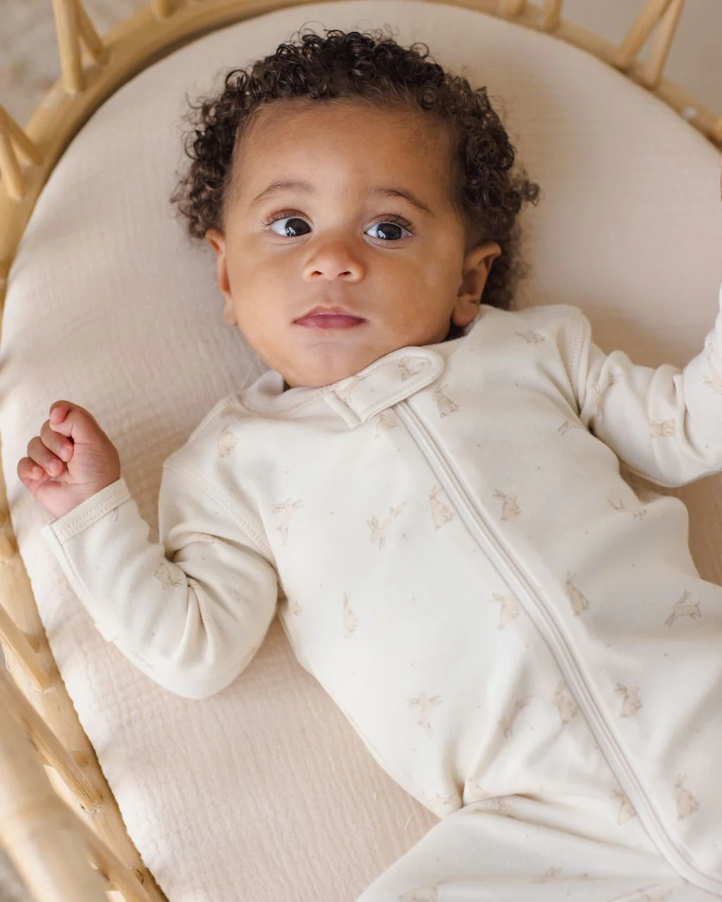 Quincy Mae. Zip Long Sleeve Sleeper Footie || Bunnies - Image 6