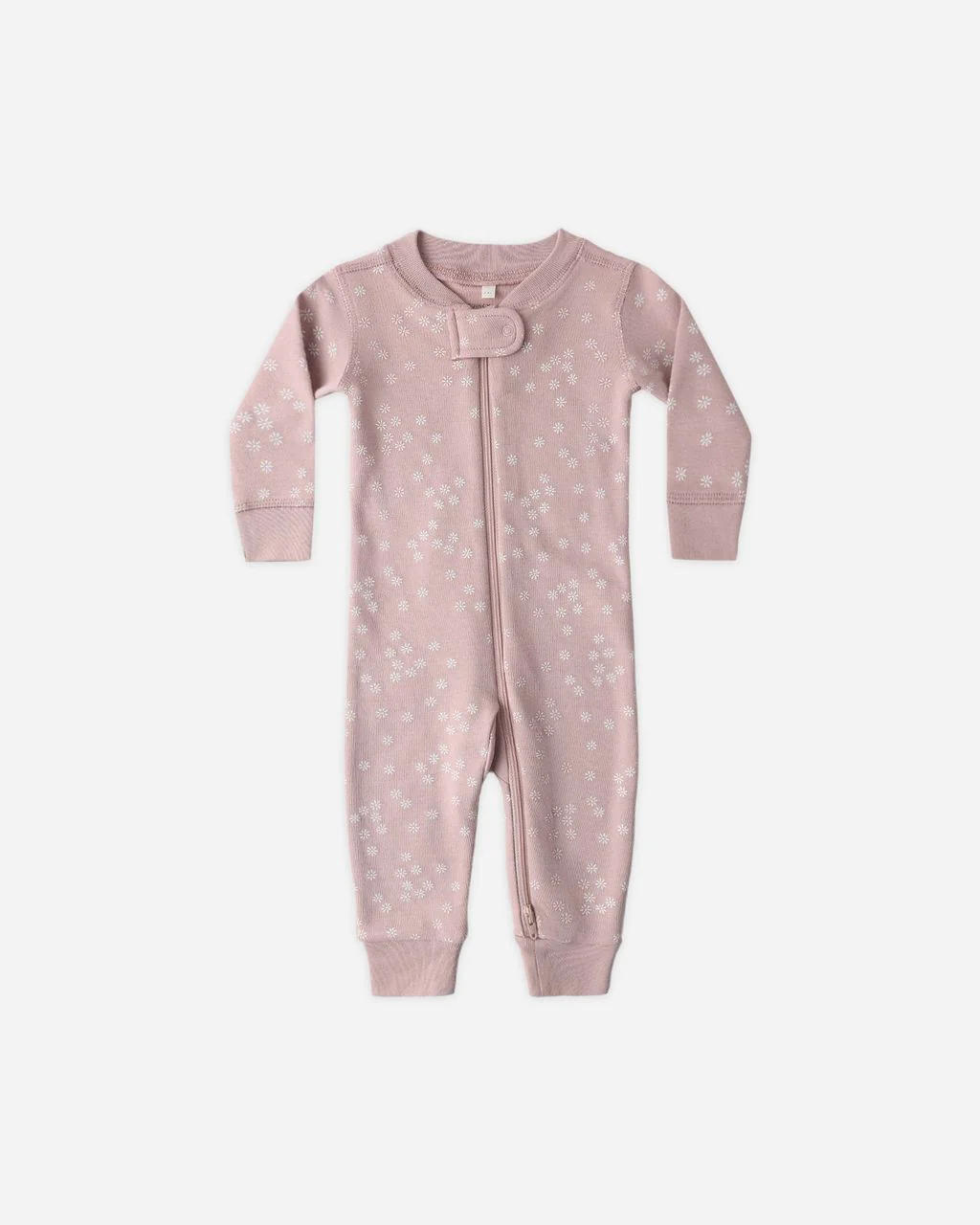 Quincy Mae Zip Longsleeve Sleeper || Mauve Daisy - Image 2