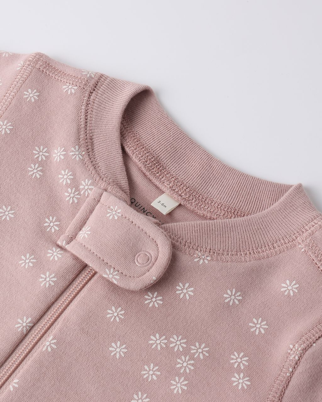 Quincy Mae Zip Longsleeve Sleeper || Mauve Daisy - Image 3